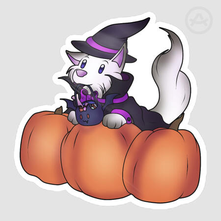 Witch Dog Sticker