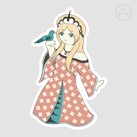 Princess and the Dove Sticker